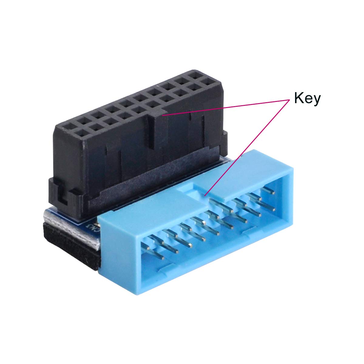 Adaptador de Extensión USB 3.0 cablecc Ascendente y Descendente 90 Grados para Placa Base