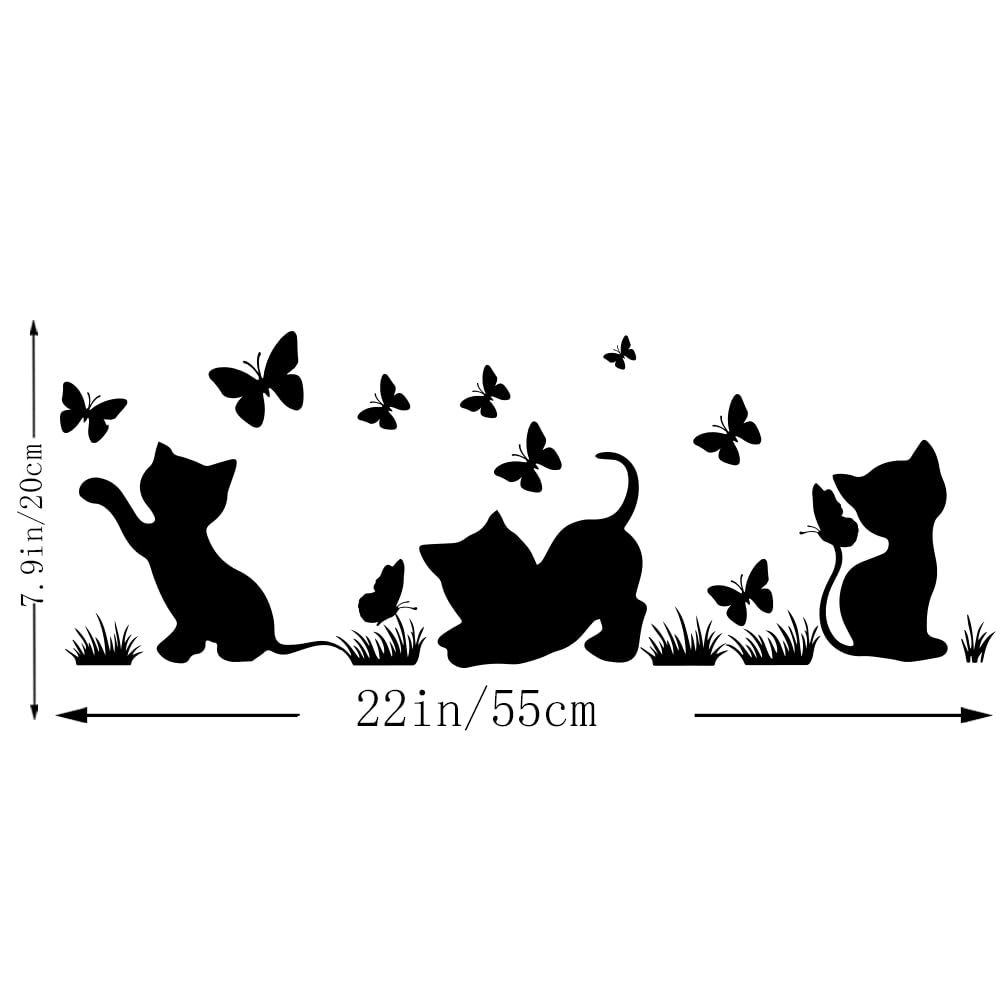 Fencosyn Fun Silhouette - Pegatinas de Vinilo para Pared, Diseño de Mariposa, para Habitación de Bebé, Dormitorio, Sala de Estar, Decoración del Hogar