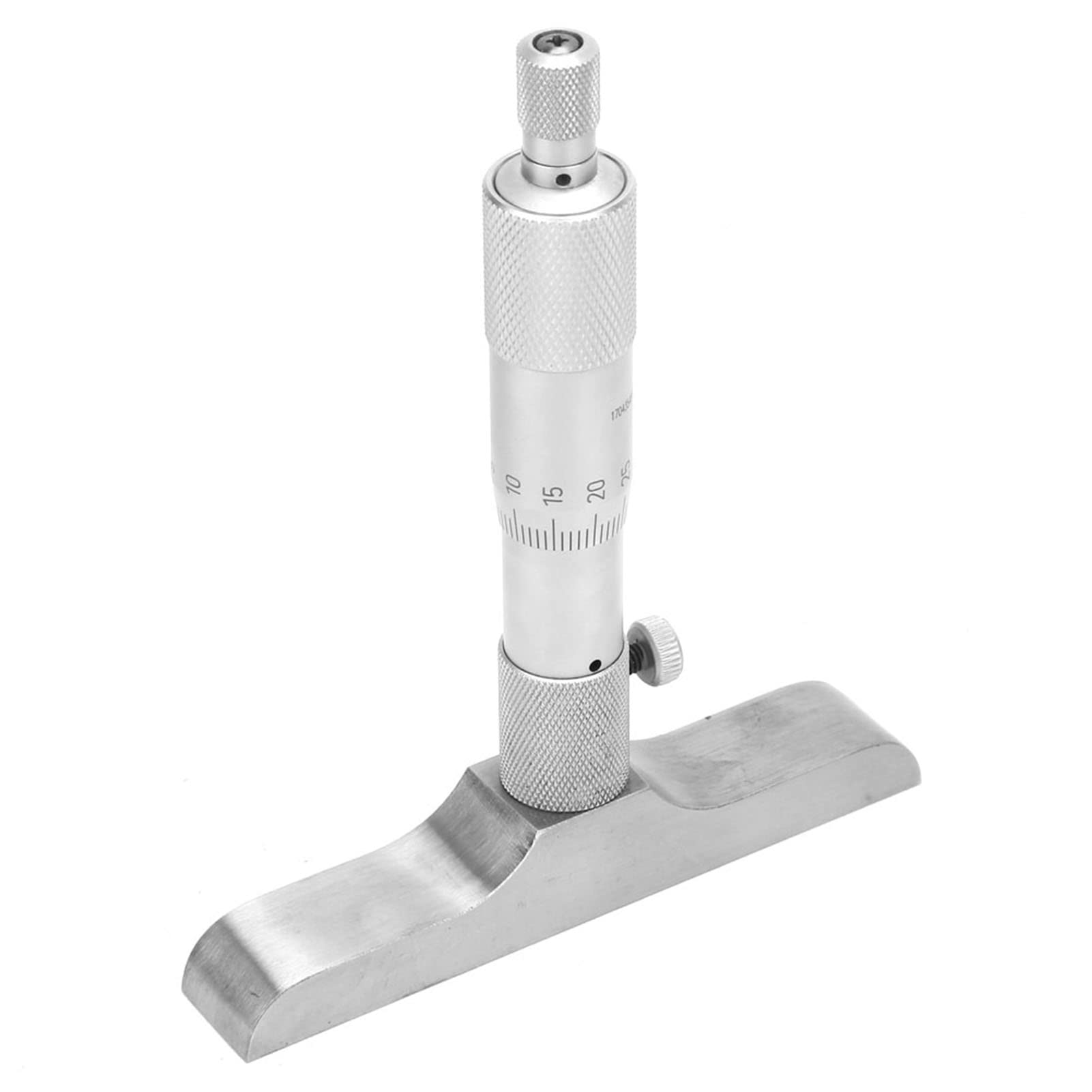 Herramienta de Medición de Calibre de Calibre de Micrómetro de Profundidad de Cabeza Redonda de Acero Inoxidable de Alta Precisión Con Bielas de 5 Piezas(0-100Mm 4In) micrómetro
