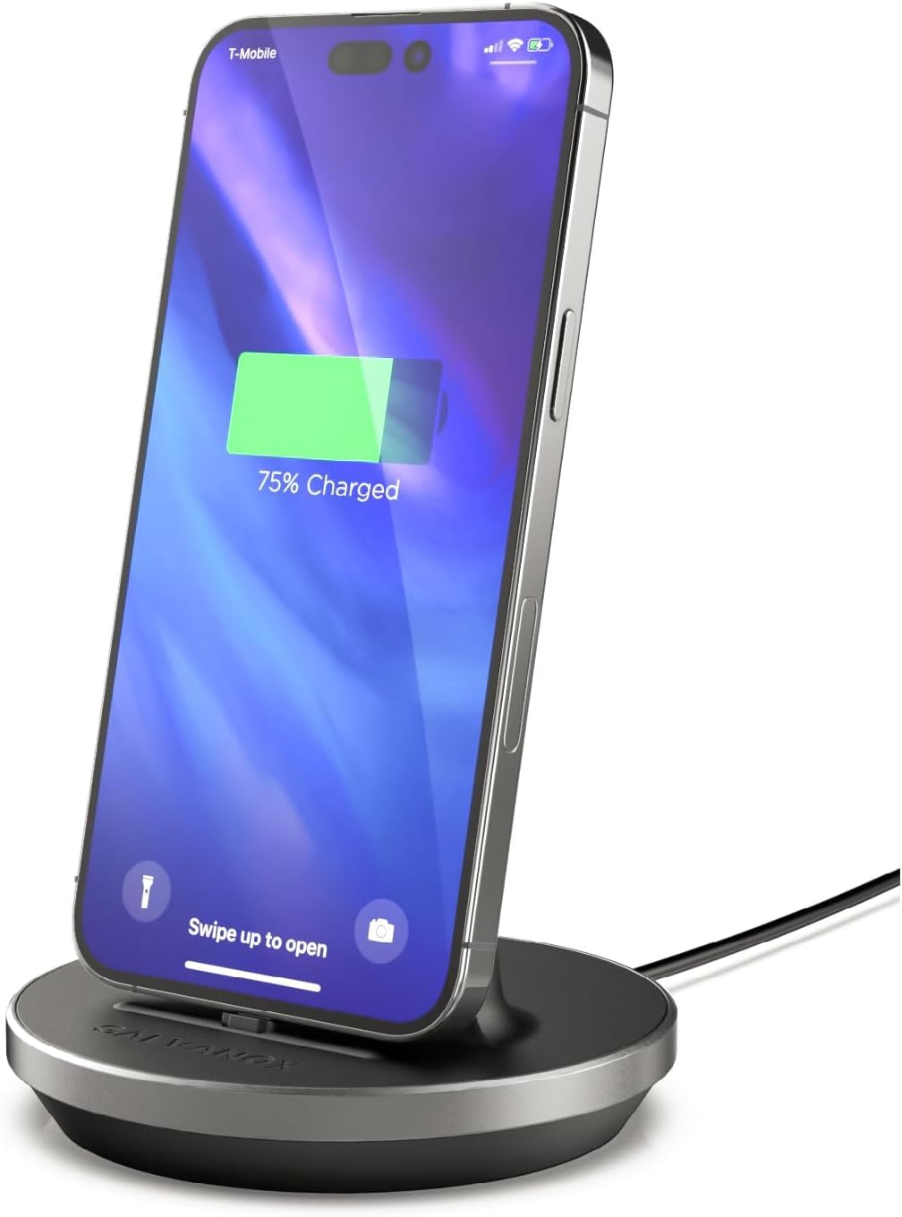 Base de Carga Rápida Encased iPhone 7 Aluminio Negro Diseño Ajustable MFI Certified