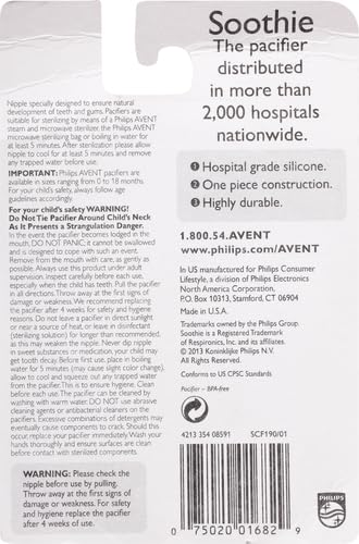 Chupete Philips Avent Verde Azul sin BPA para Bebé 0-3 Meses Paquete de 2