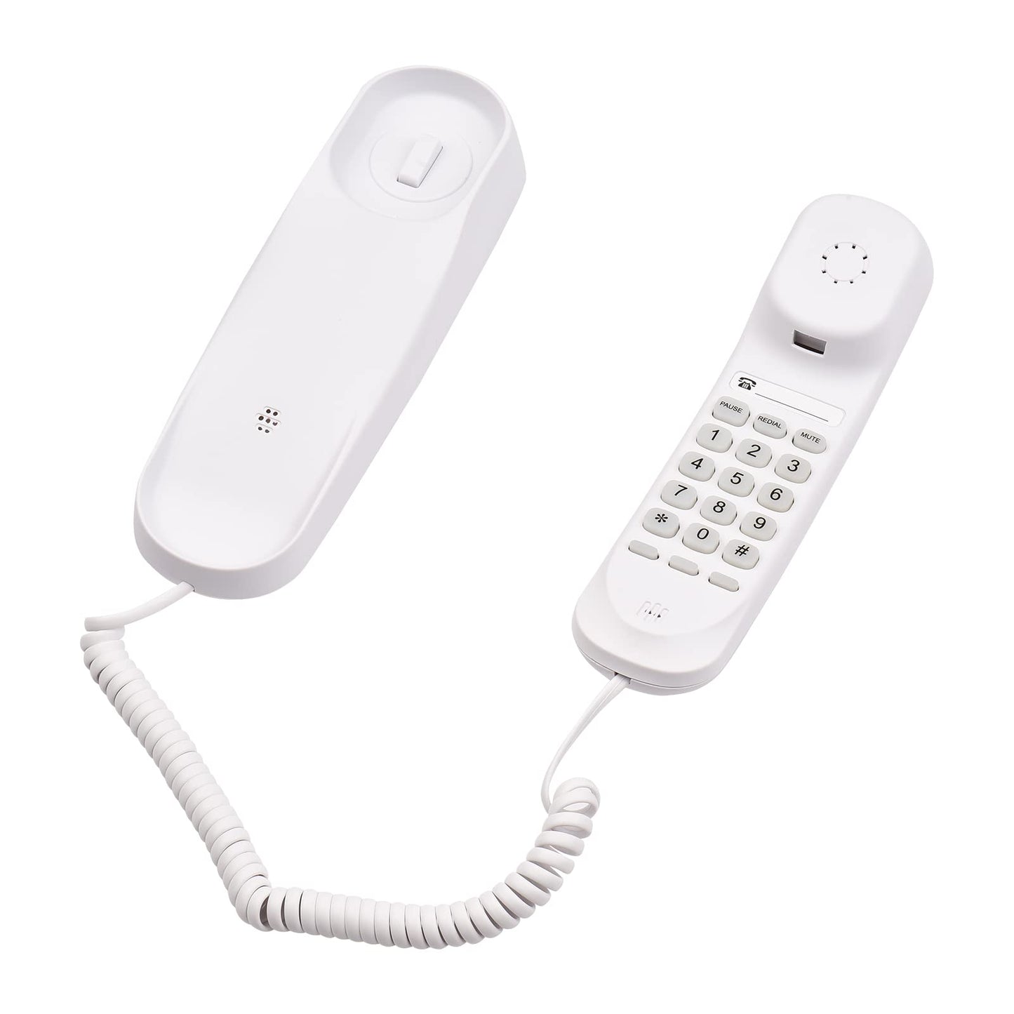 BISOFICE - Teléfono con cable, teléfono fijo para el hogar con cable, no requiere alimentación de CA/batería, teléfono de montaje en pared para teléfono fijo compatible con funciones de
