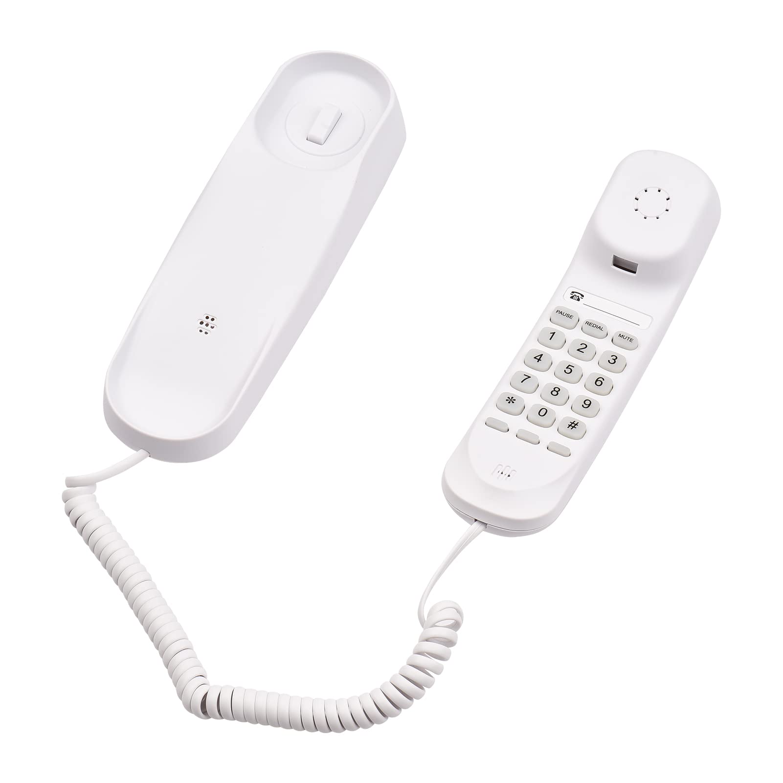 BISOFICE - Teléfono con cable, teléfono fijo para el hogar con cable, no requiere alimentación de CA/batería, teléfono de montaje en pared para teléfono fijo compatible con funciones de