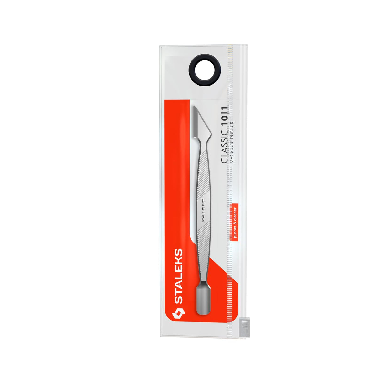 Profesional STALEKS PC-10/1 - Pulidor de cutículas (empujador + removedor) profesional de acero inoxidable duradero para manicura y pedicura, cuchara limpiador de uñas