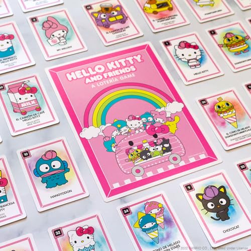 Juego de Lotería Tradicional USAopoly Hello Kitty y Amigos con Ilustraciones Personalizadas e Inspiración en la Cultura Mexicana