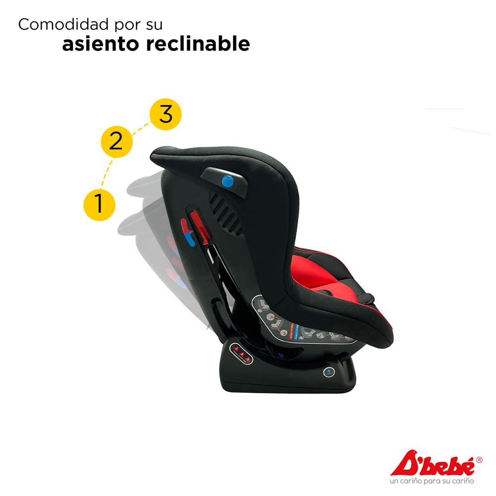 Autoasiento D´BEBÉ Rojo Confort Reclinable para Bebés