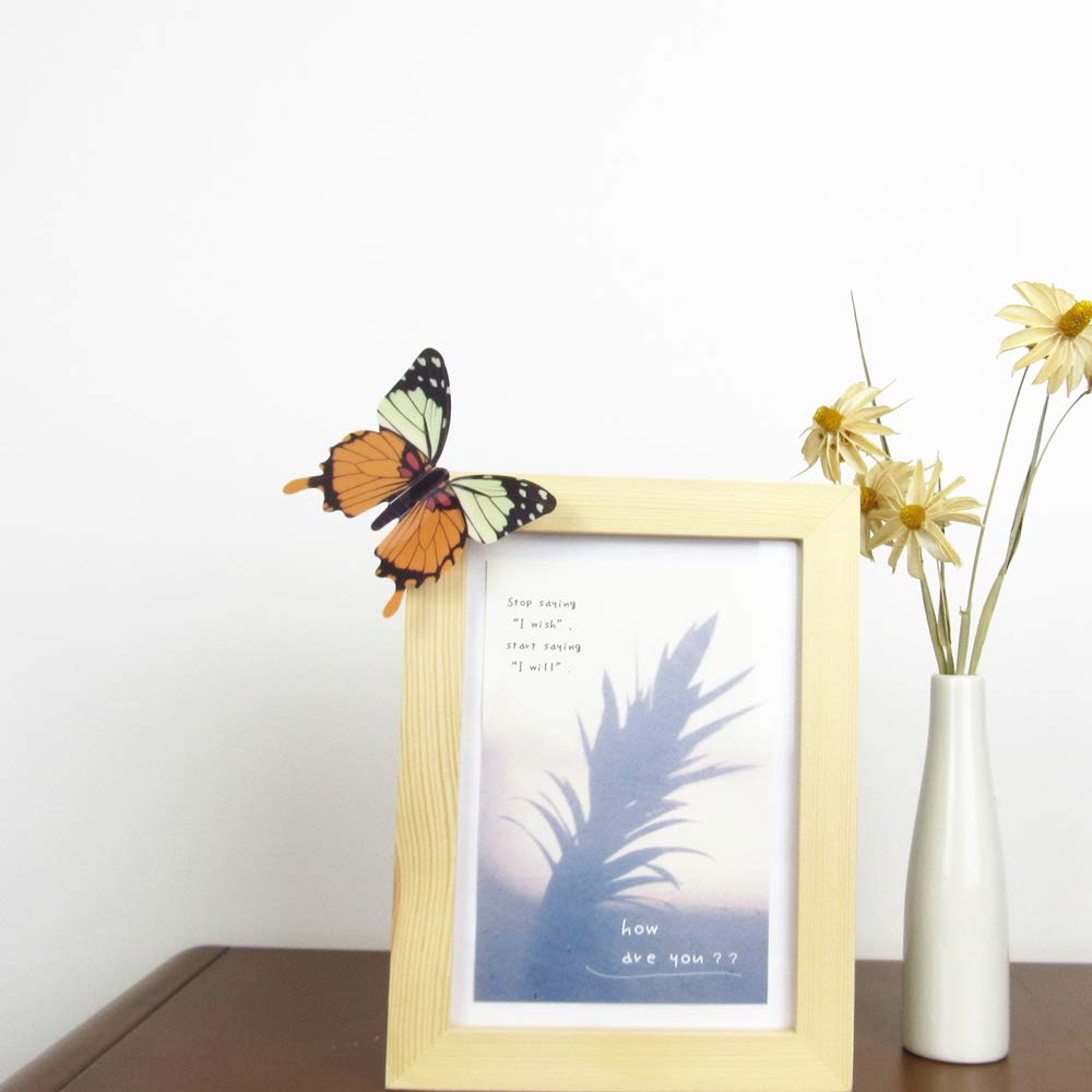 60 pegatinas de pared con diseño de mariposas en 3D, decoración para pared, decoración del hogar, habitación de los niños y recámara (amarillo)