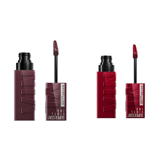 Labial Líquido Brillante, Maybelline Superstay Vinyl Ink Nudes tono Fearless, 4.2ml + Labial líquido brillante Super Stay Vinyl Ink Royal