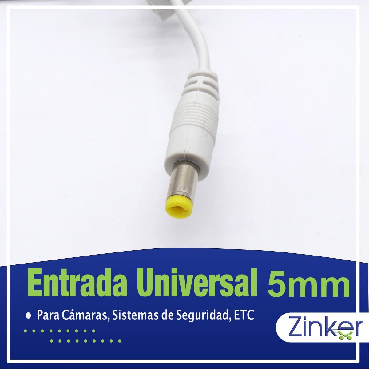 Eliminador Zinker 12V 2A para Cámaras de Seguridad CCTV o Tiras Led V2 exteriores Contra Agua