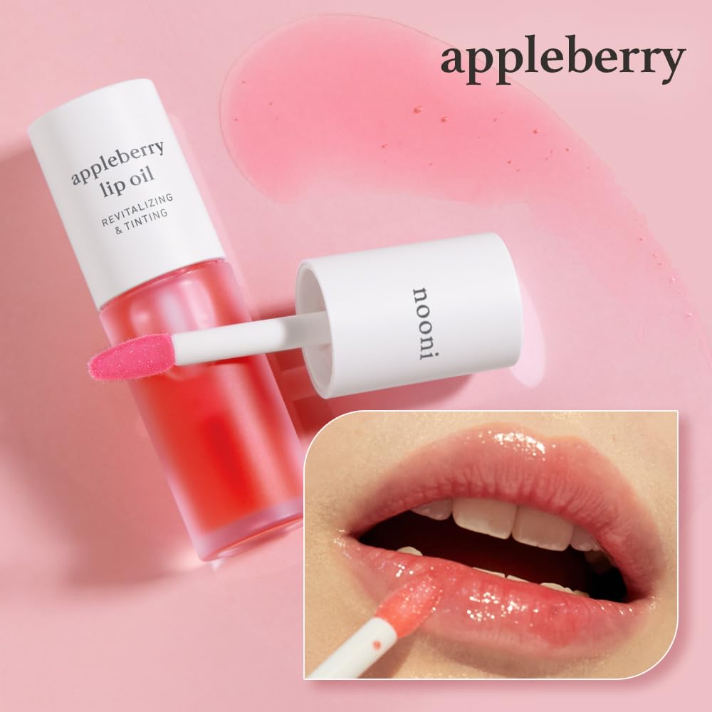 Aceite Labial NOONI Appleberry 0.12 Ounces Hidratante Natural Tono Suavizante
