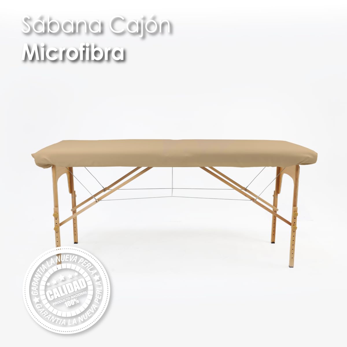 La Nueva Perla Juego Sabana Camilla Masaje Spa Exploracion Microfibra Color (Beige, 1 Juego (2 Piezas))