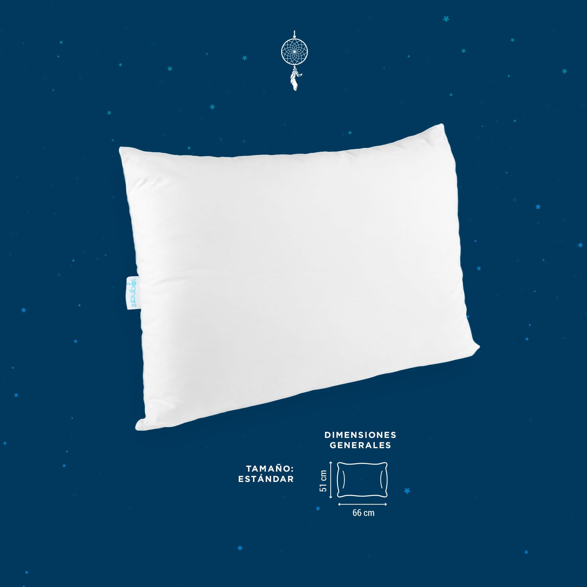 Almohadas Sognare Blanco Relleno Semi Firme de Microfibras de Gel Tecnología Softy Touch 2 Pack Tamaño Estándar