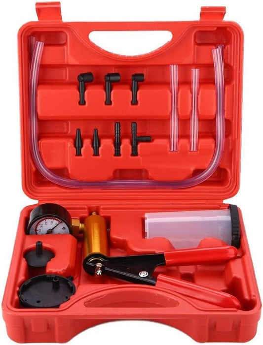 Kit Bomba de Vacío Manual Vmingo Negro Universal con Manómetro y Estuche para Auto y Moto