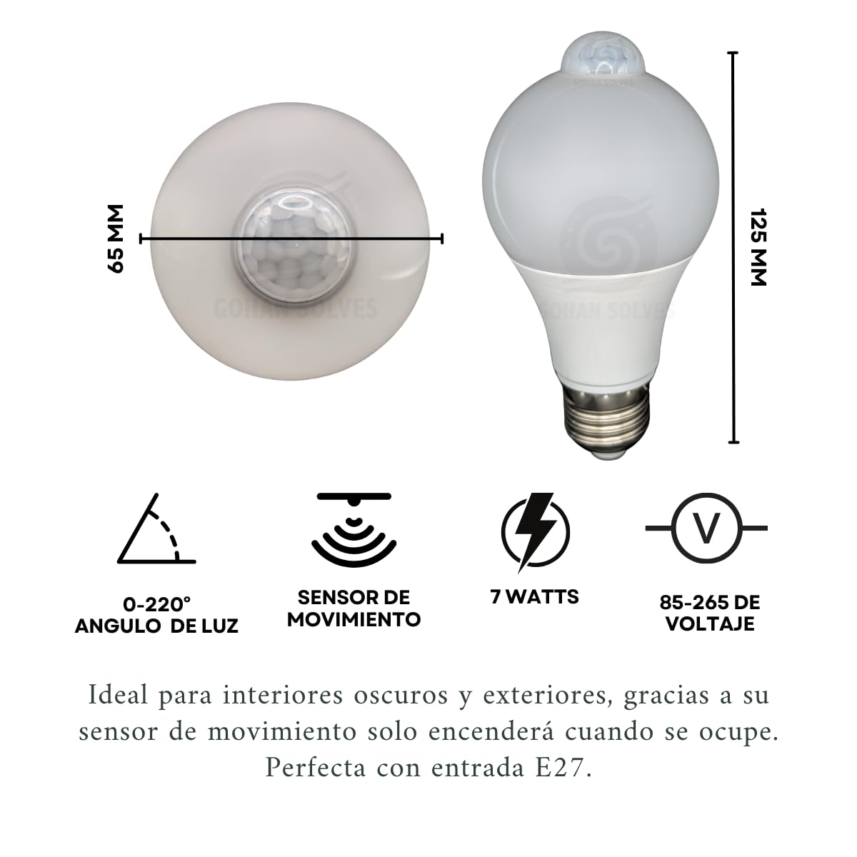 Foco Wanergy Led 7w Sensor De Movimiento