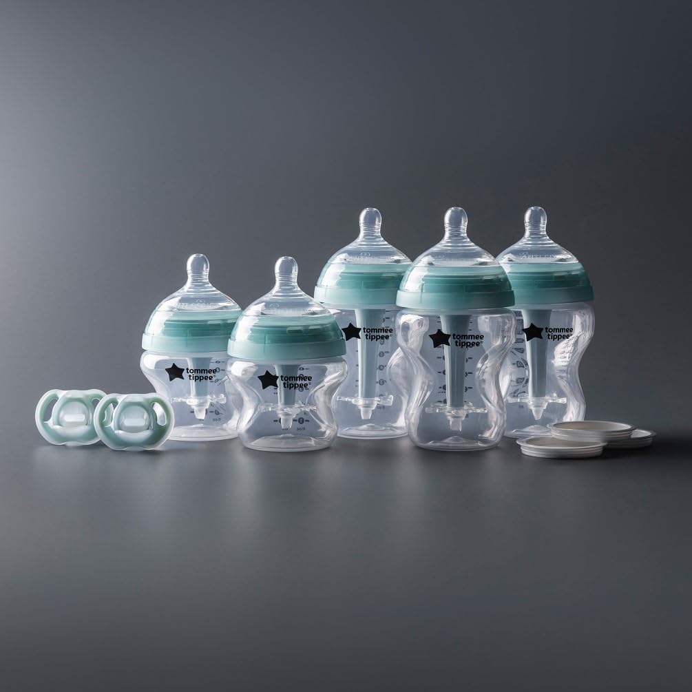 Set de Biberones y Chupetes Tommee Tippee Advanced Anti-Colic Azul con Biberones Autoesterilizantes y Tetinas Lentas para Bebés