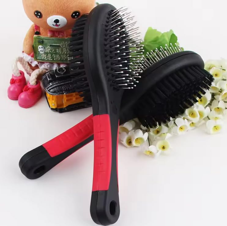Cepillo para Mascotas Perro Gato doble cara – Peine 2 en 1 para Perros y Gatos, Cerdas Suaves y Firmes, Ideal para Desenredar y Eliminar Pelo Suelto
