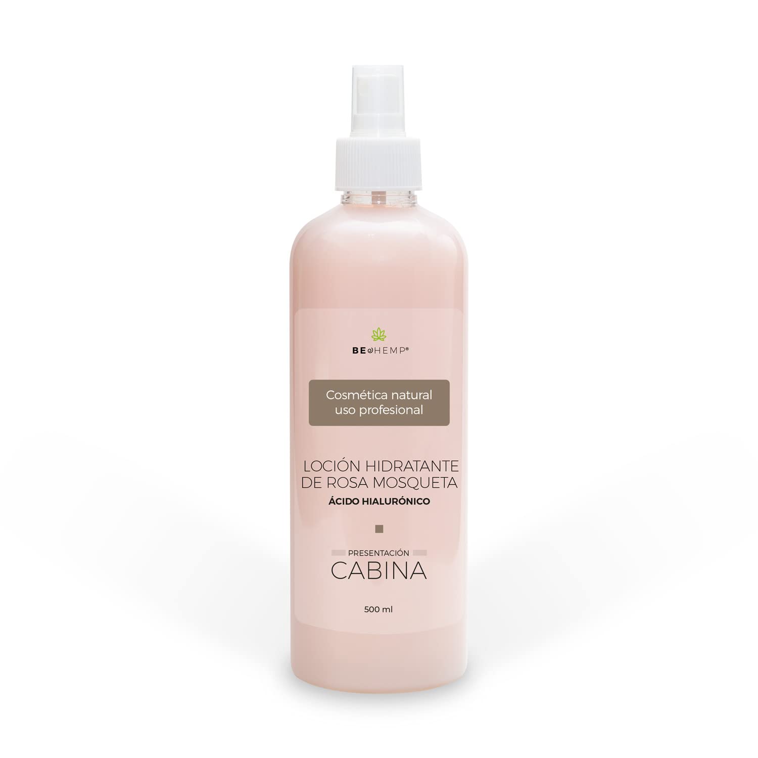 Loción facial hidratante rosa mosqueta y ácido hialurónico 500 ml Beohemp
