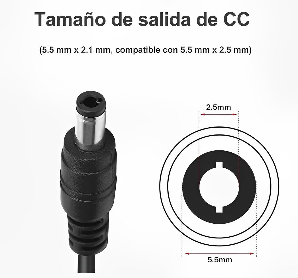 ZINKER Eliminador de Corriente Universal 12v 5a 60w para Cámaras de Vigilancia CCTV y Equipos de Audio y Video