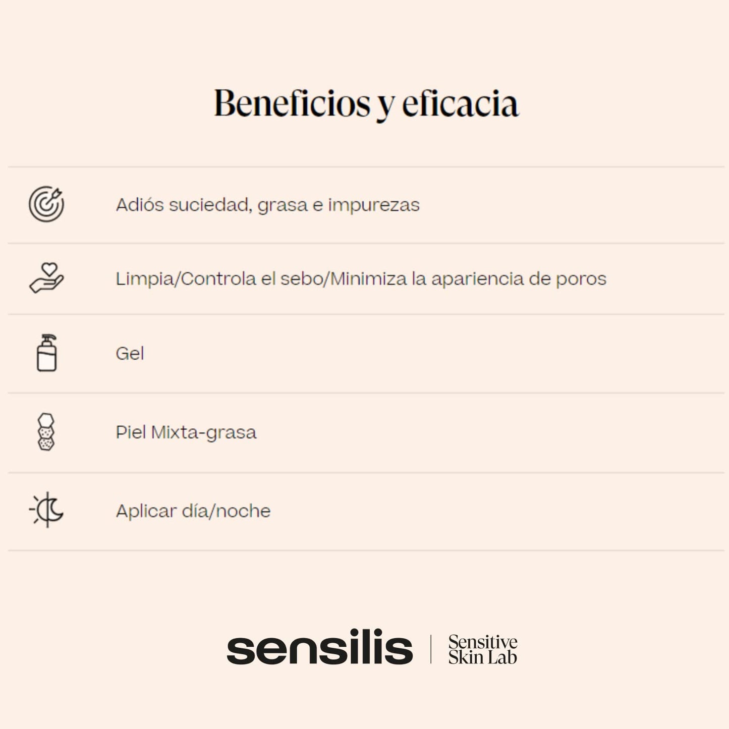 Sensilis - Purify Essential Cleanser, Gel Limpiador para Pieles Mixtas y Grasas con Ácido Hialurónico y Zinc - 400 ml