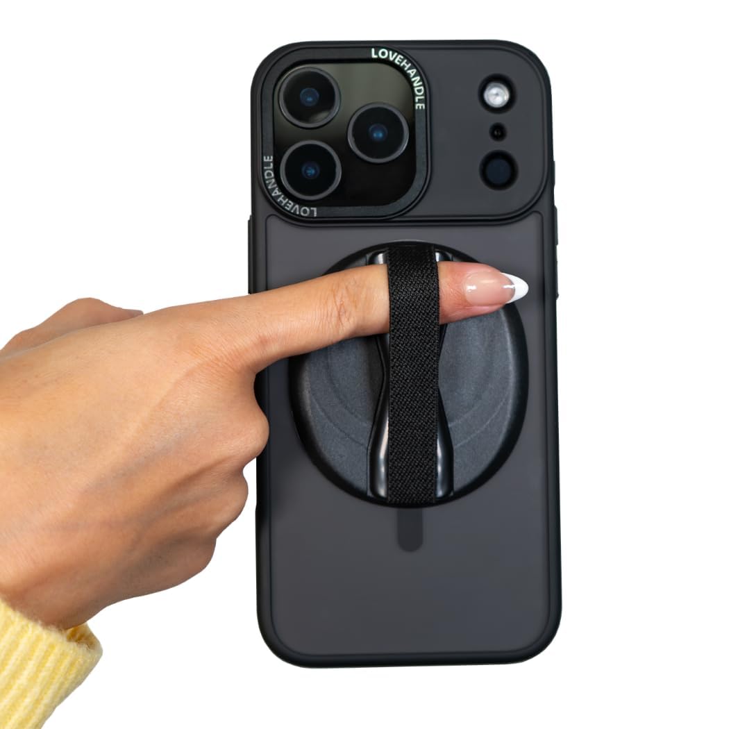 Empuñadura Universal LOVEHANDLE Negro Compatible con MagSafe y Carga Inalámbrica