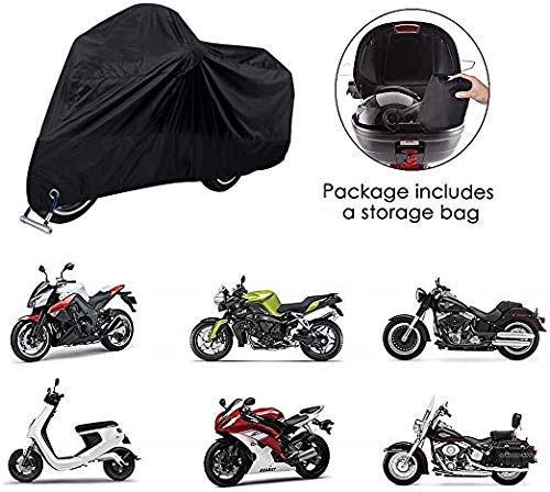 Funda para Motocicleta Impermeable protector 190T - Polvo, lluvia, escombros y cubierta resistente al agua con protección UV(XL)