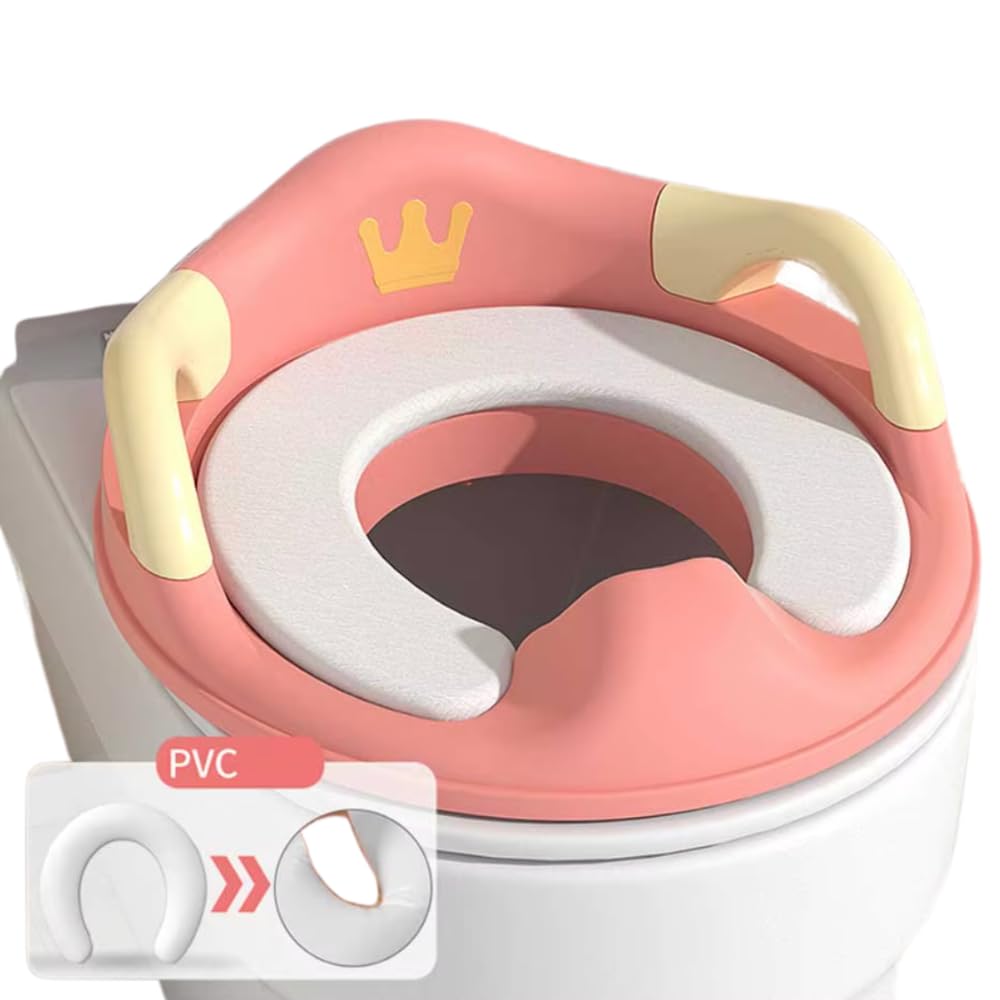 Dear Mia Little Liz | Asiento Entrenador Ajustable Portátil para Inodoro para Niños y Niñas | Reductor Baño Infantil (Rosa)