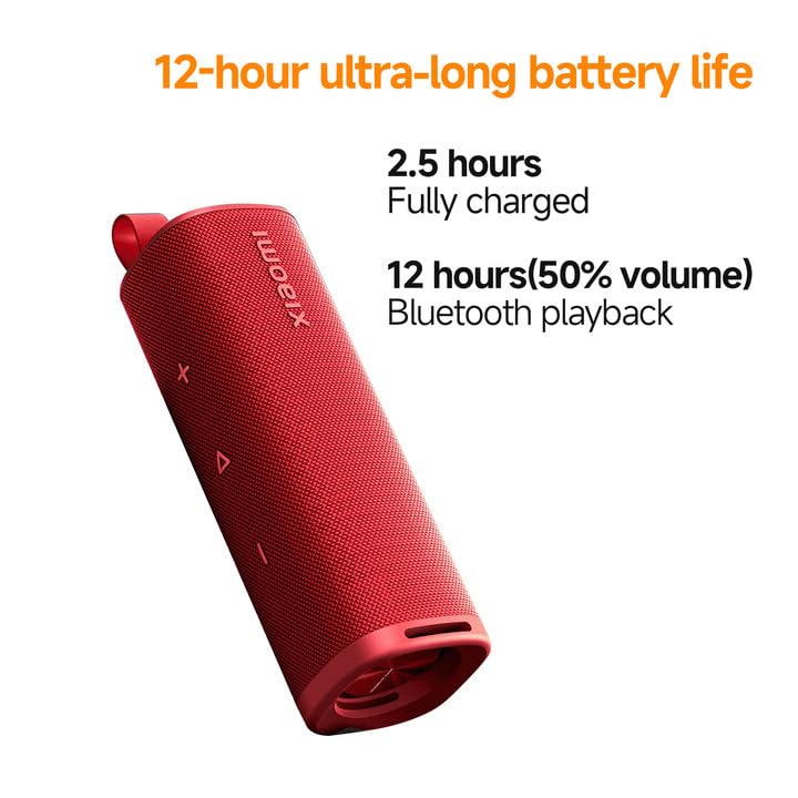 Altavoz Bluetooth portátil Xiaomi (30 W), sonido, estéreo inalámbrico verdadero, Bluetooth 5.4, IP70 impermeable, reproducción de larga duración, rojo
