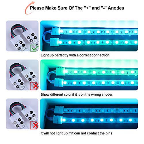 KULUNER 10 paquetes de 4 pines RGB LED tira de luces – tira a tira de 10 mm adaptador sin soldadura de extensión de terminal para tira de LED SMD 5050 multicolor (10 paquetes de 4 pines RGB conectores)