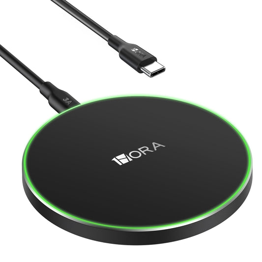 1 Hora Cargador Inalámbrico 15W, Wireless Charger Qi con Cable 3A Compatible para iPhone, Samsung, Huawei, Xiaomi, Airpods 3rd etc