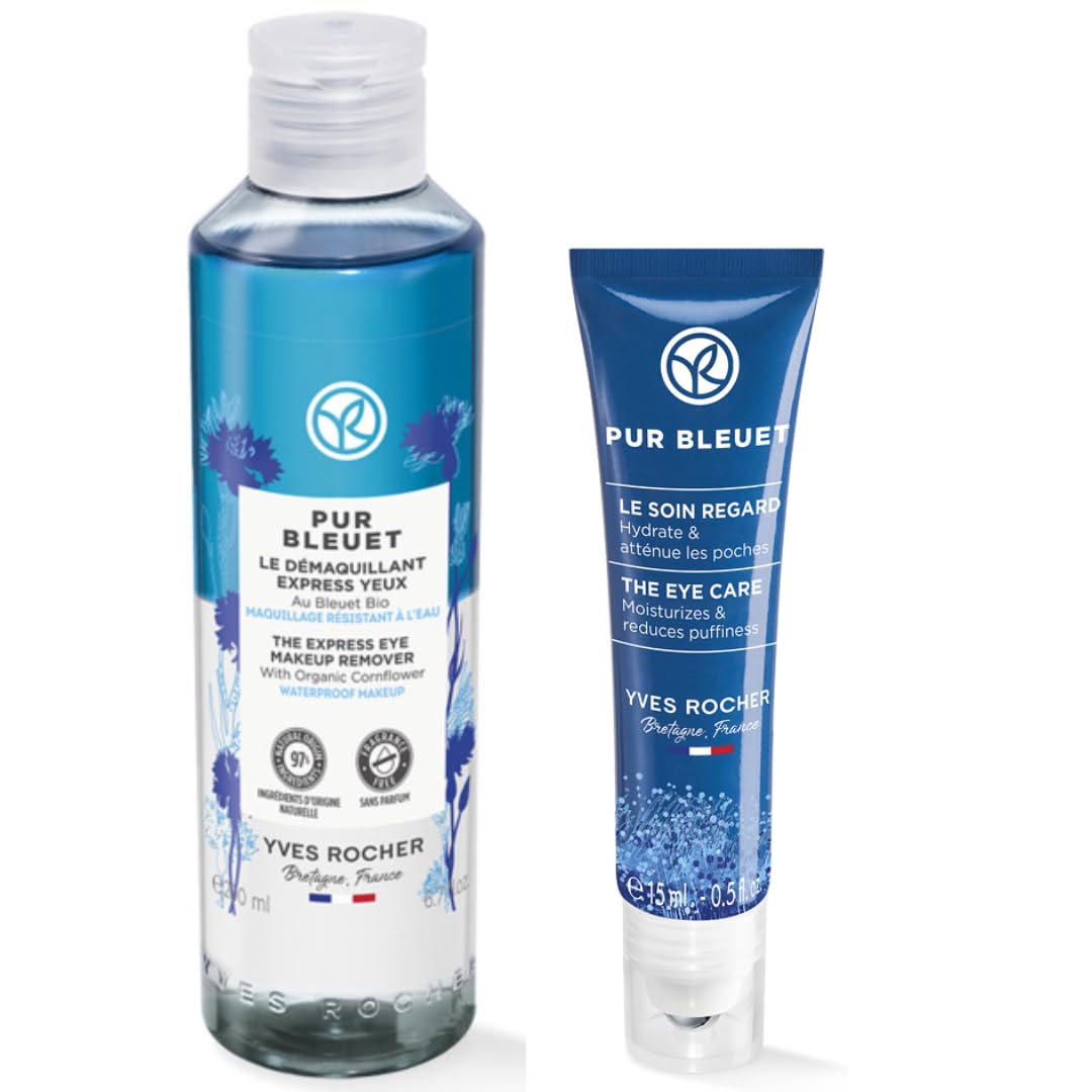 Set Cuidado de Ojos Yves Rocher PUR BLEUET Maxi Desmaquillante Bifásico y Contorno Antifatiga