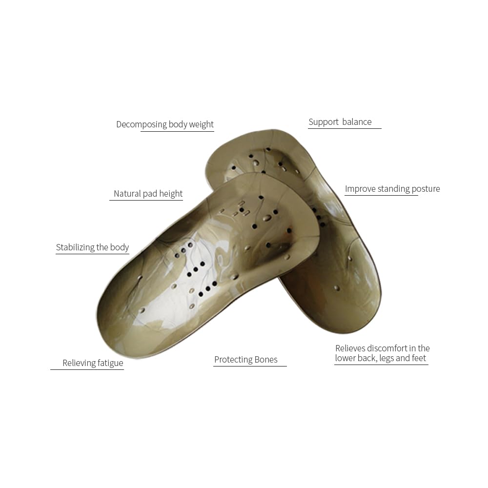 Alivia los pies planos, arco alto, dolor de pies, soportes de arco, fascitis plantar, plantillas de pies planos para hombres y mujeres, soporte resistente, Amarillo, Men 's 5 - 6 | Women 's 6 1/2 - 7