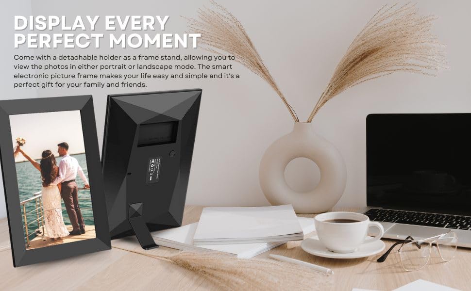 Marco de Fotos Digital Ultimaxx 10.1 Pulgadas Inteligente con Memoria 64 GB y Soporte de Pared