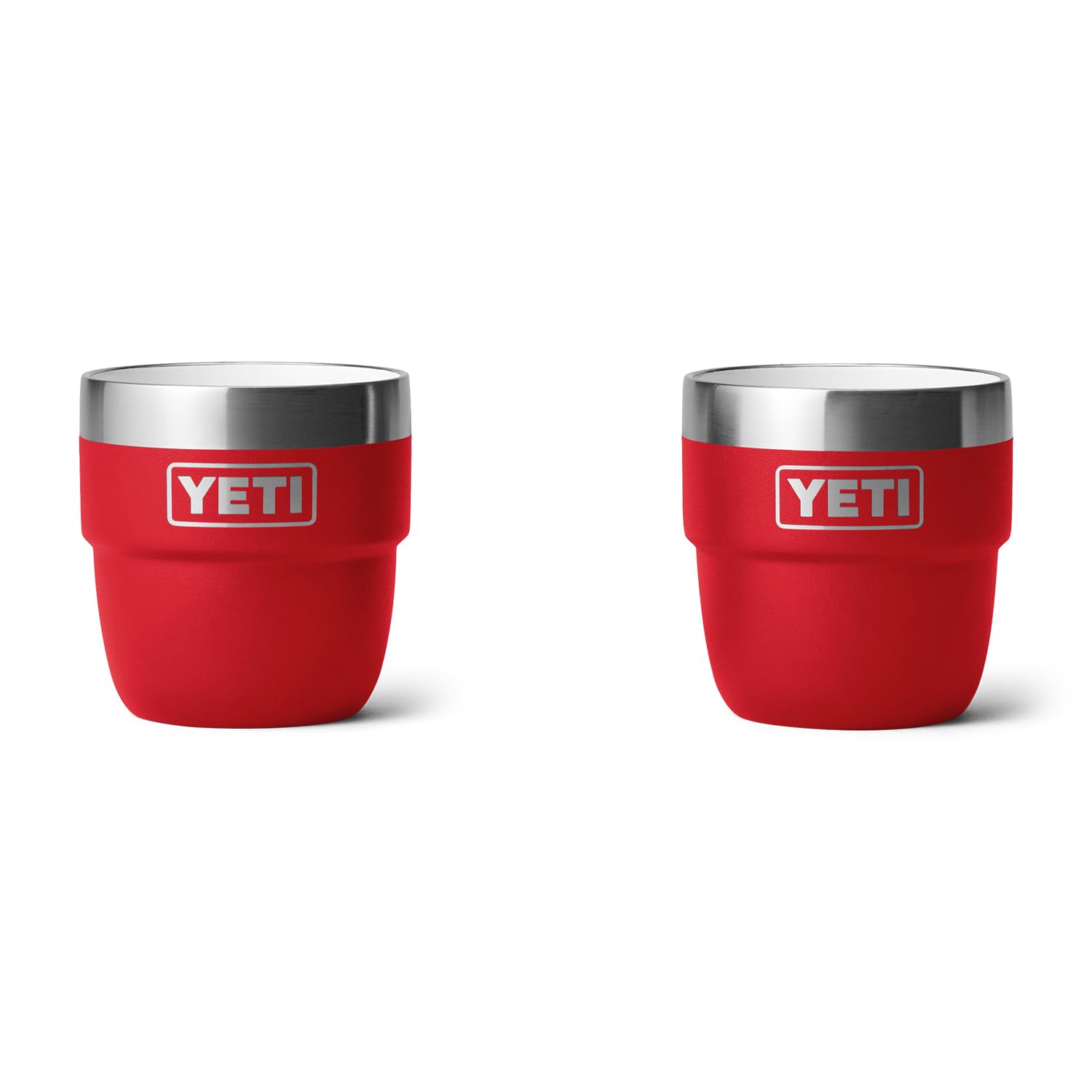 Taza Apilable YETI Rambler Rojo Acero Inoxidable Aislada al Vacío 4 oz Paquete de 2