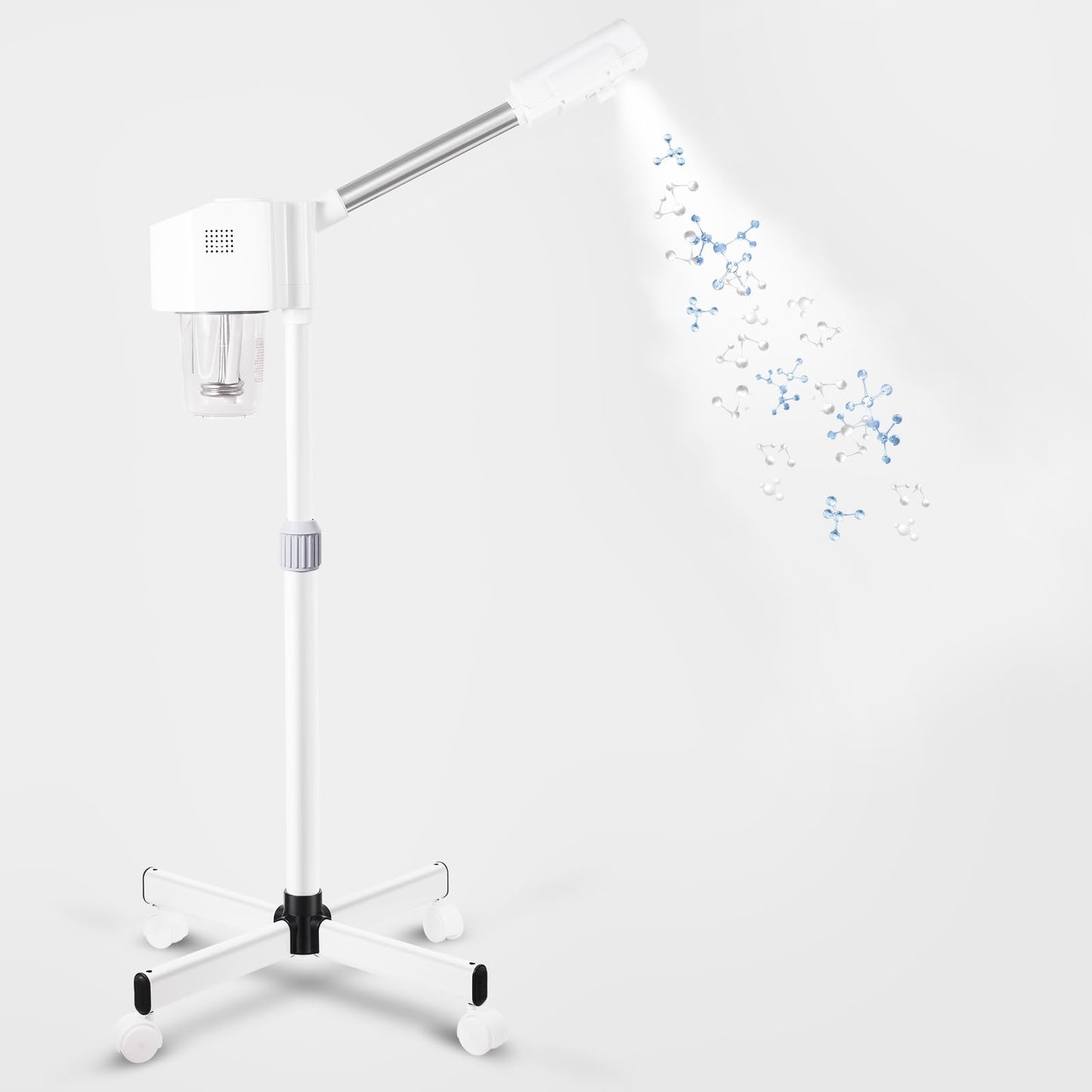 TransArcade Vaporizador facial profesional, con ozono y pulverizador de vapor caliente, vaporizador facial de pie para esteticistas, limpieza profunda e hidratación, para spa y hogar.
