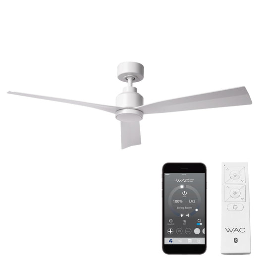 Ventilador de Techo Inteligente WAC Smart Fans Blanco Mate con Control Remoto para Interiores y Exteriores