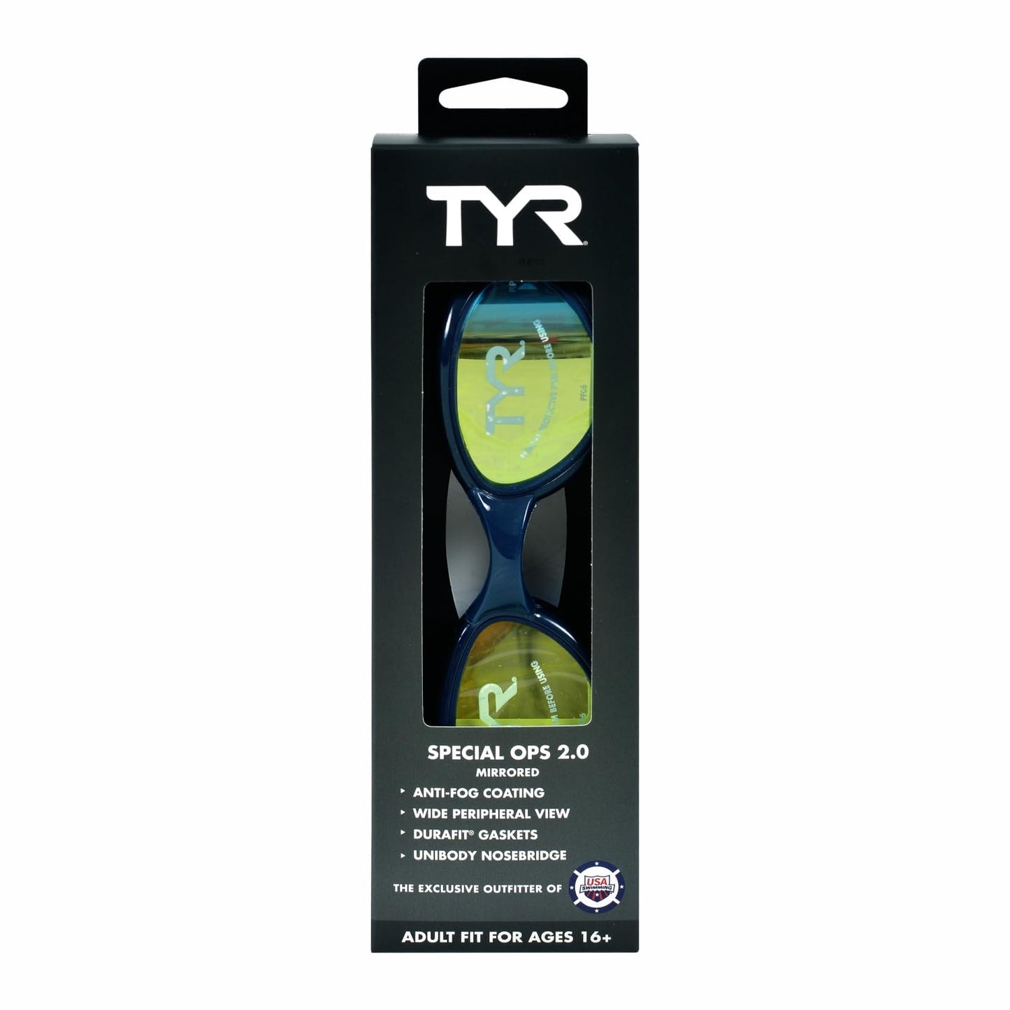 Anteojos de Natación TYR Special Ops 2.0 dorado azul marino con Espejo para Adultos