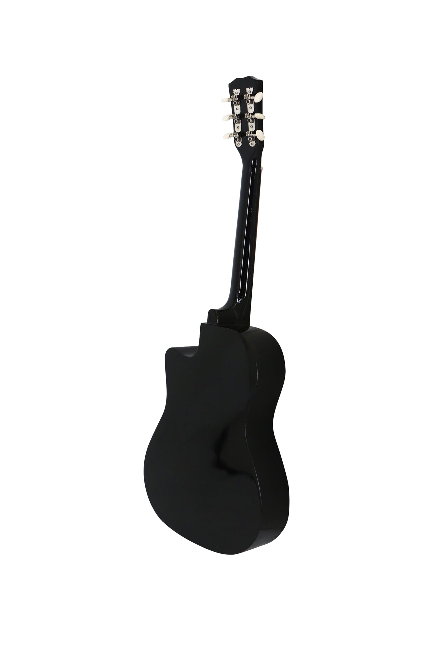 BREEZEE Guitarra Acústica Curva Recortada de 38 Pulgadas Fabricada Sobre Madera de Tilo 18 Trastes, Kit de Accesorios Funda, Capo, Plumillas, Correa, Cuerdas Extra de Metal, Adultos y Niños