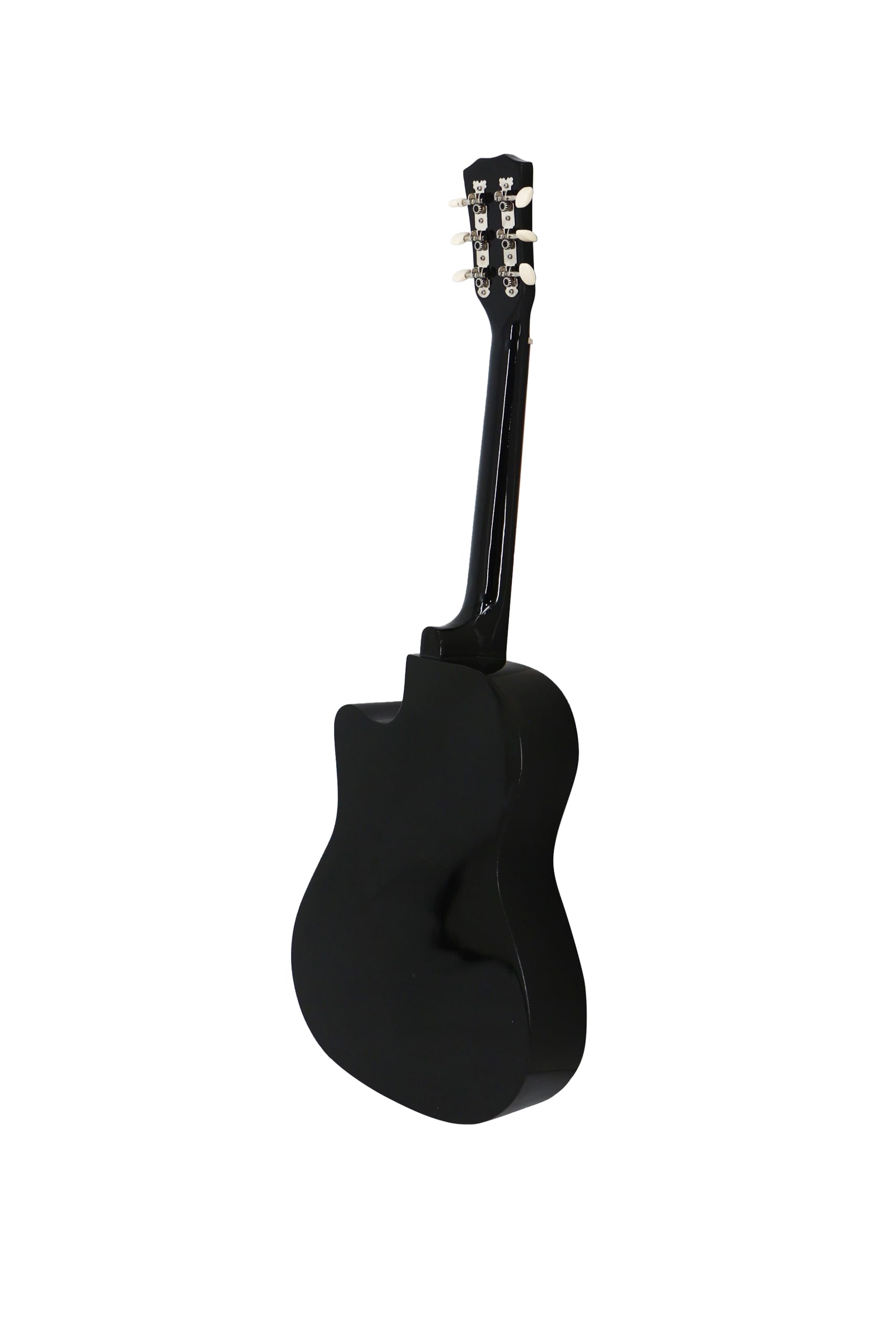 BREEZEE Guitarra Acústica Curva Recortada de 38 Pulgadas Fabricada Sobre Madera de Tilo 18 Trastes, Kit de Accesorios Funda, Capo, Plumillas, Correa, Cuerdas Extra de Metal, Adultos y Niños