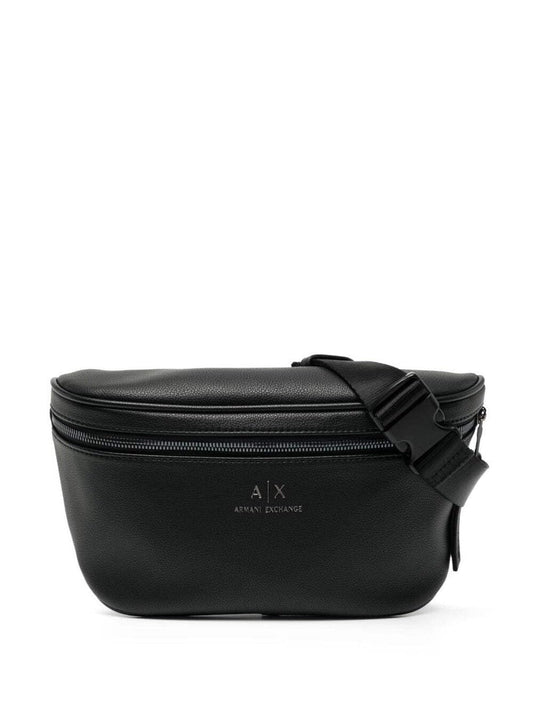 Armani Exchange - Riñonera de piel ecológica para hombre, Negro -, Talla unica