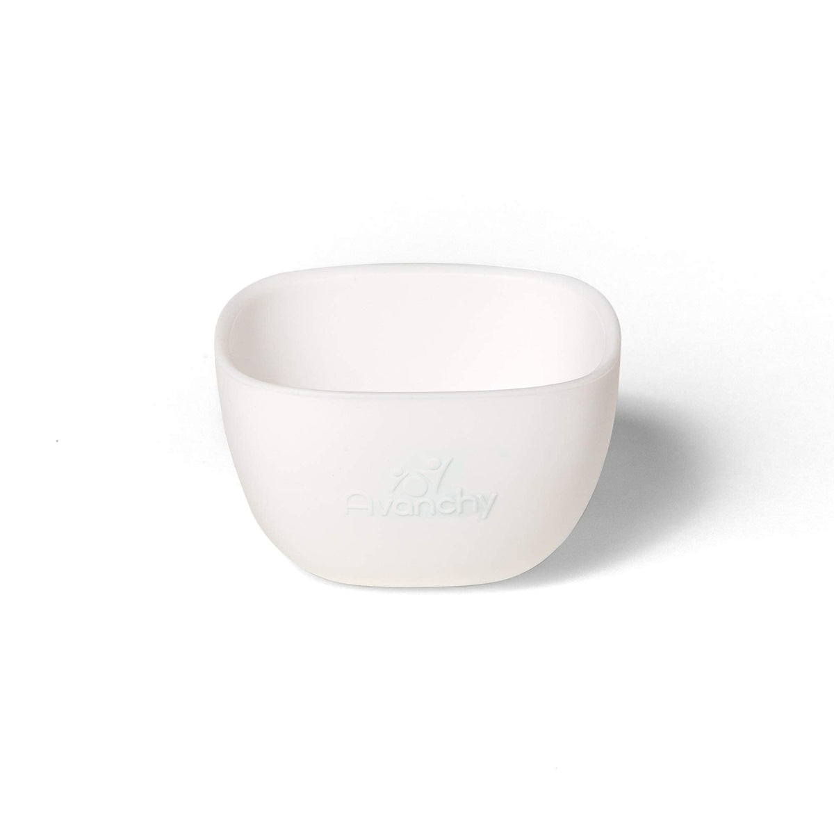 Avanchy - Juego de cuencos de silicona para bebés y niños pequeños para alimentar alimentos, 4 onzas, color blanco