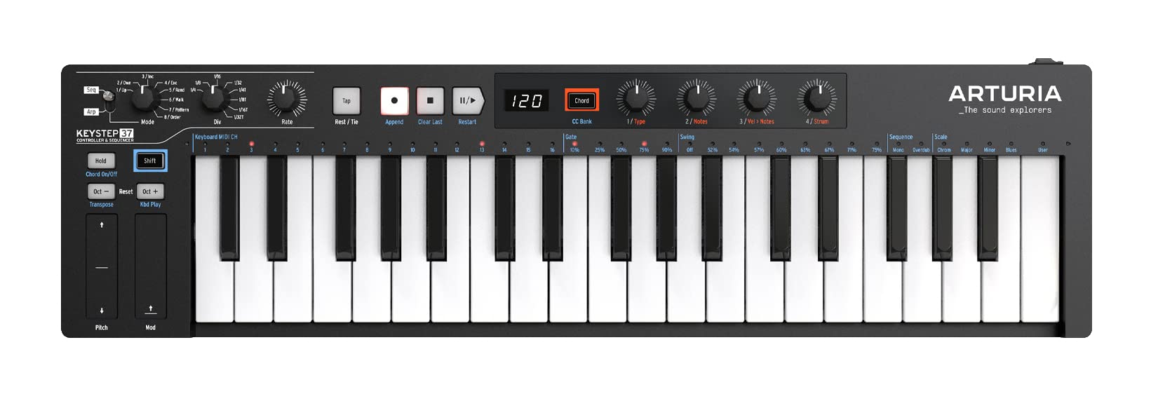 Arturia Keystep 37 Black Edition 37 Teclado driver de notas