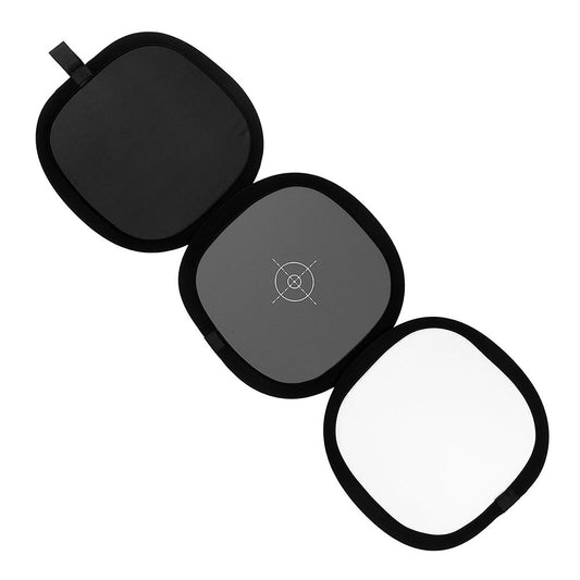 Fotodiox Hand-held Collapsible Tri-fold Reflector + Gray Card/White Balance Digital Target Combo Disc