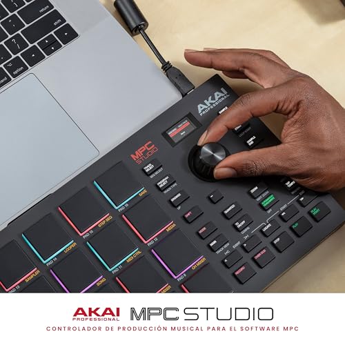 Controlador MIDI AKAI Professional MPC Studio Negro con 16 Pads RGB Sensibles a la Velocidad y Pantalla
