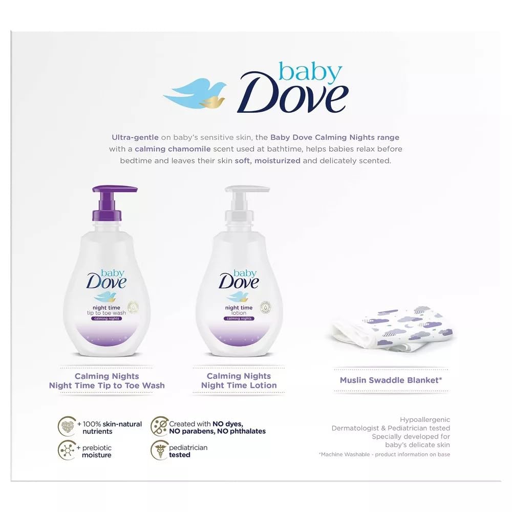 Baby Dove - Juego de regalo de noches calmantes - 3 piezas