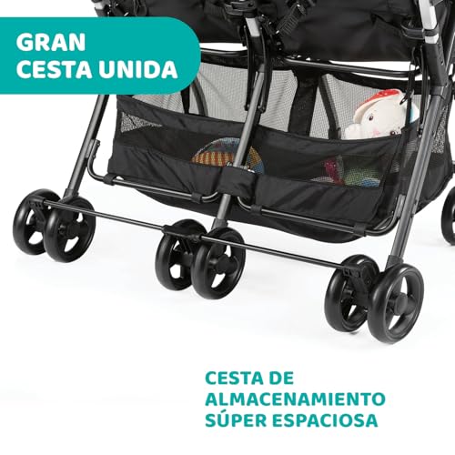 CHICCO, Carriola Gemelar Ohlalà Twin, Carriola Doble, Color Negro