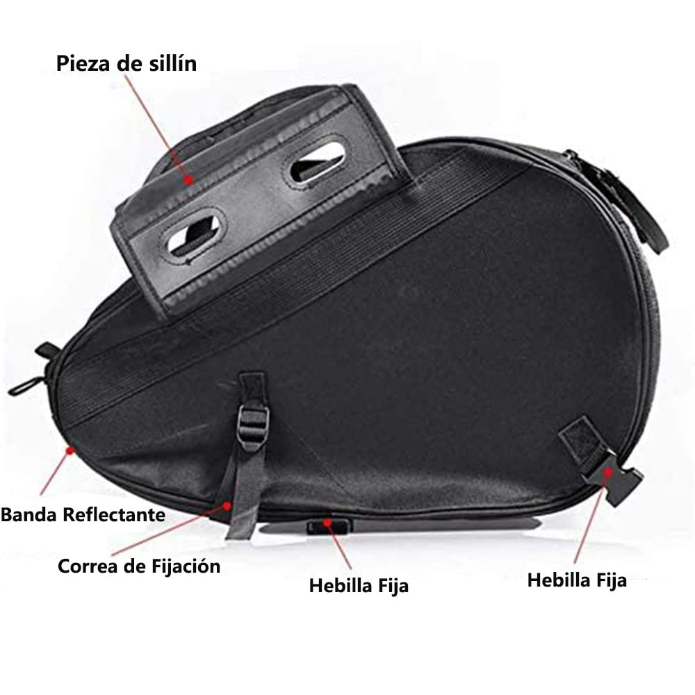 Alforjas de Motocicleta Universal Cuero PU Impermeable Capacidad Ampliable
