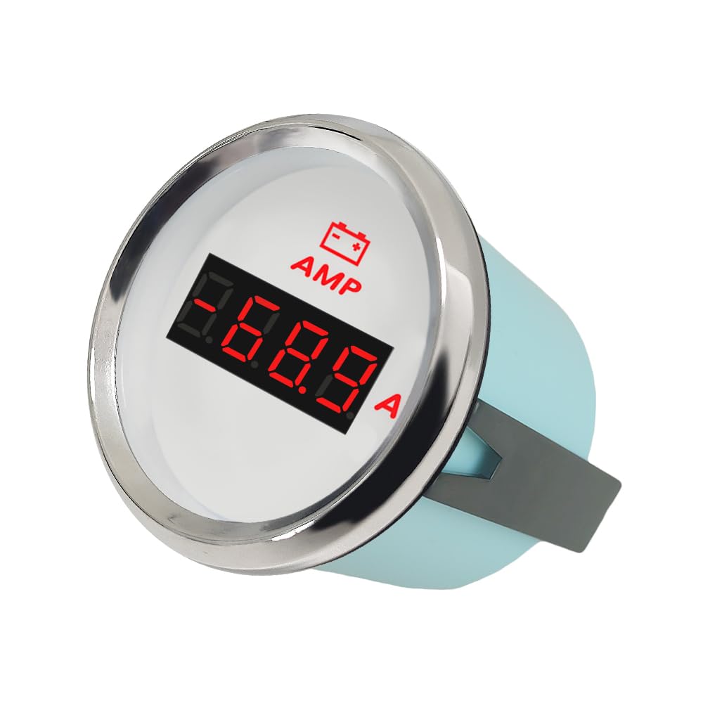 Amperímetro ELING Retroiluminación Roja Sensor Corriente 80A 52mm