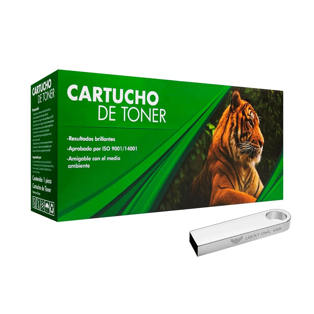 Toner Compatible El Tigre con Chip 105A para Impresoras Láser + Memoria USB Lucky Owl Metálica 2.0