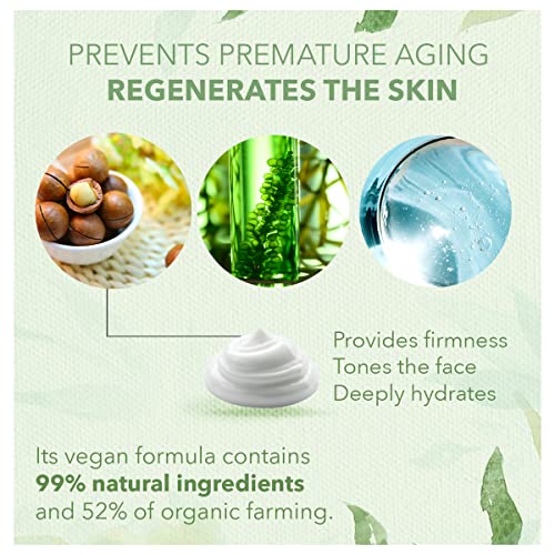 Dúo Cuidado Facial Reafirmante 100% Natural, Orgánico, Vegano, Antiedad, Hidratante, Alisa, Repara Flacidez, con Macadamia, Rosa Damascena y Aceite de Argán