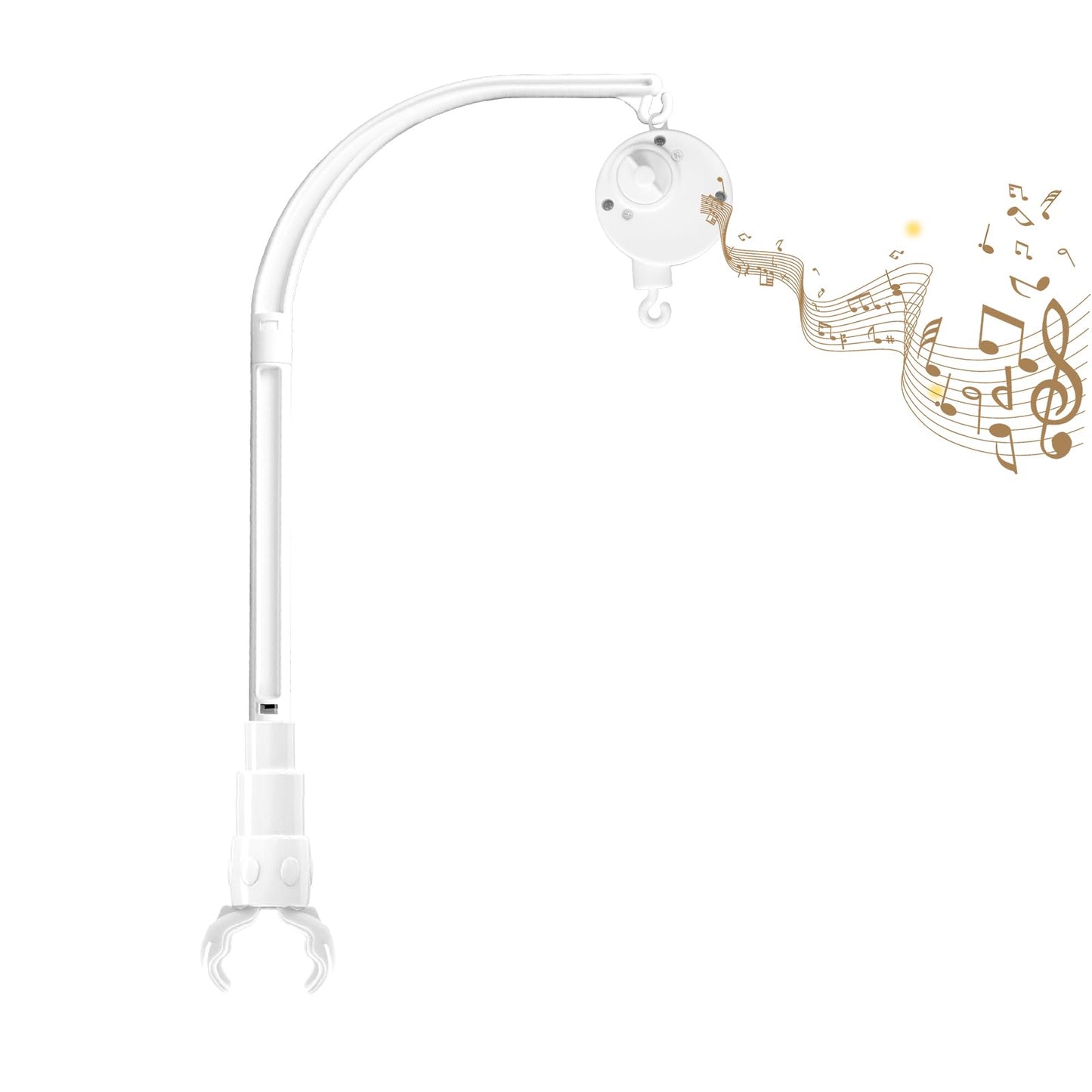 Soporte de Brazo para Cuna de Bebé con Caja de Música y Decoración de Juguetes Ajustable de 58,4 cm